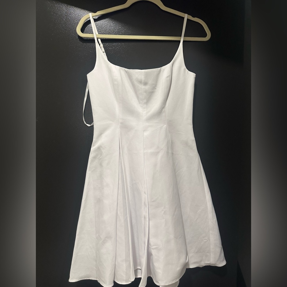 STAUD White Strapless Dress